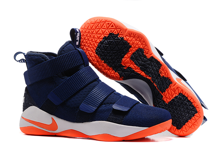 Nike LeBron Soldier 11 Blue Orange Shoes - Click Image to Close