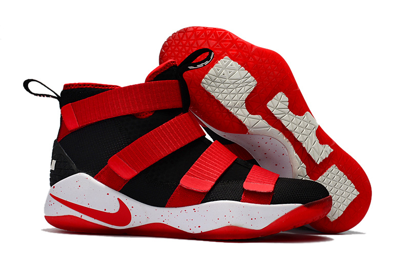 Nike LeBron Soldier 11 Red Black Shoes - Click Image to Close