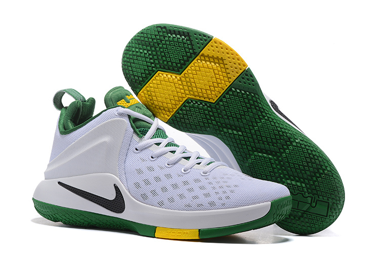 Nike LeBron Zoom Witness EP White Green Yellow Shoes - Click Image to Close