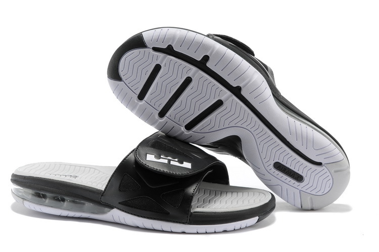 Nike Lebron James Hydro 10 Air Cushion Black Grey Sandal - Click Image to Close