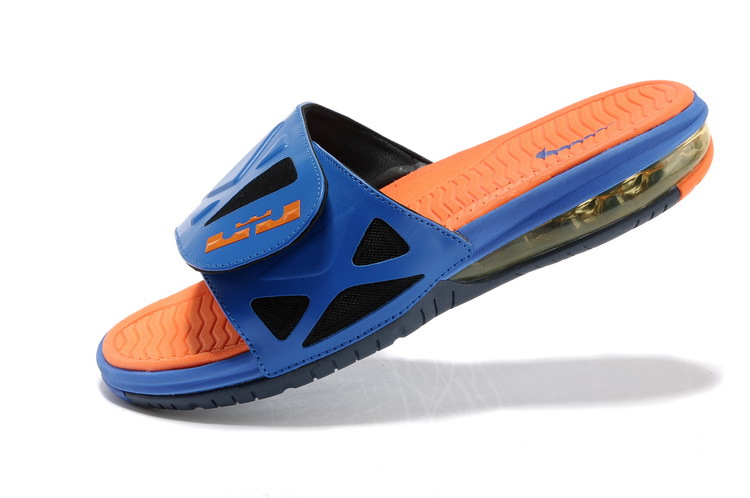 Nike Lebron James Hydro 10 Air Cushion Blue Orange Sandal - Click Image to Close