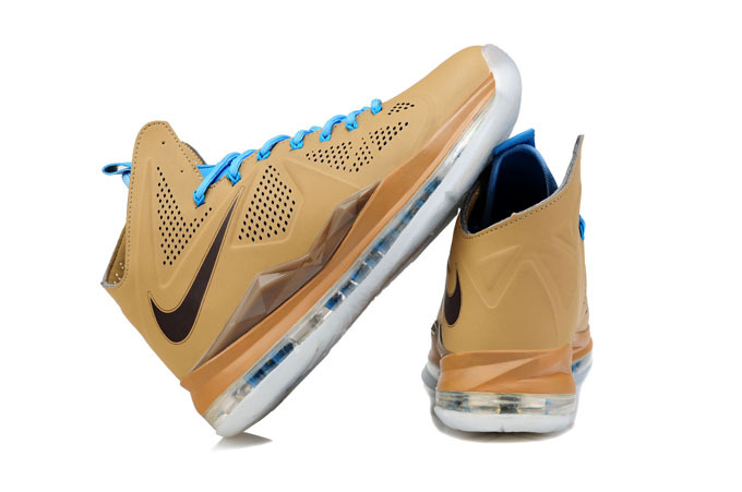 Nike Lebron James 10 Coffe Blue White Shoes - Click Image to Close