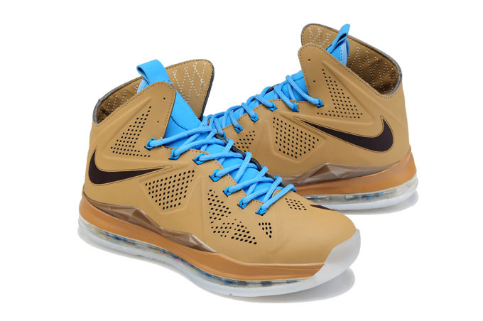 Nike Lebron James 10 Coffe Blue White Shoes - Click Image to Close