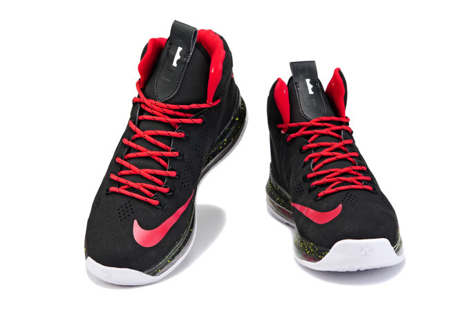 Nike Lebron James 10 Dark Black Red Shoes - Click Image to Close