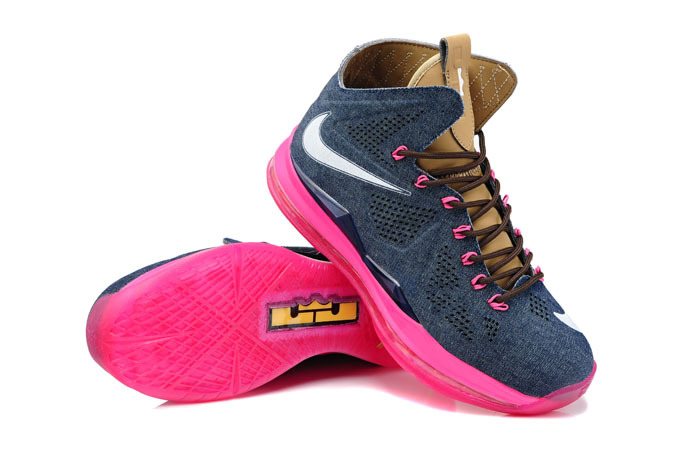 Nike Lebron James 10 Dark Blue Pink Shoes - Click Image to Close