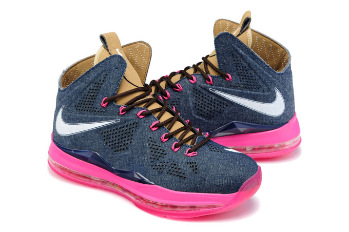 Nike Lebron James 10 Dark Blue Pink Shoes - Click Image to Close