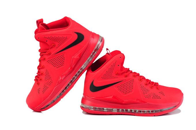 Nike Lebron James 10 Red Black Shoes - Click Image to Close