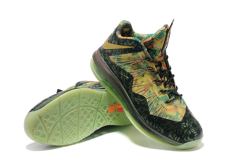 Nike Lebron James 10 Shoes Champion Black Colorful Basketball - Click Image to Close