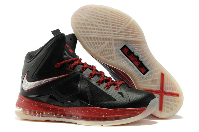 Nike Lebron James 10 Shoes Black Red Black White