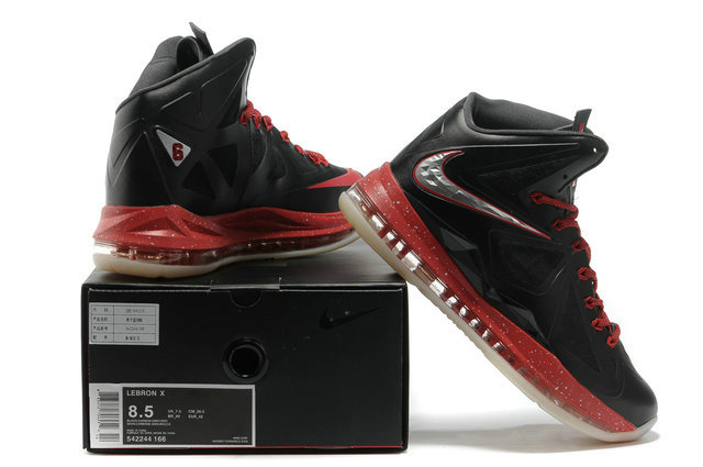 Nike Lebron James 10 Shoes Black Red Black White - Click Image to Close