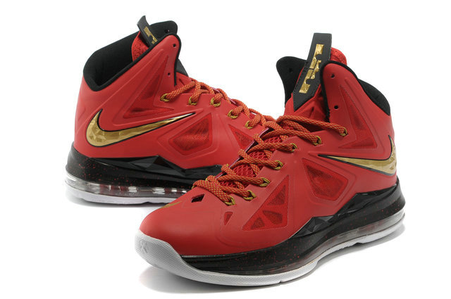 Nike Lebron James 10 Shoes Blue Red Black White - Click Image to Close