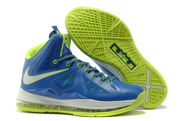 Nike Lebron James 10 Shoes Blue White Green
