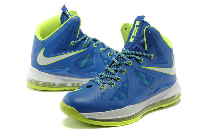 Nike Lebron James 10 Shoes Blue White Green