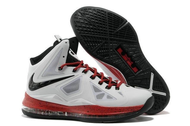 Nike Lebron James 10 Shoes White Red Black