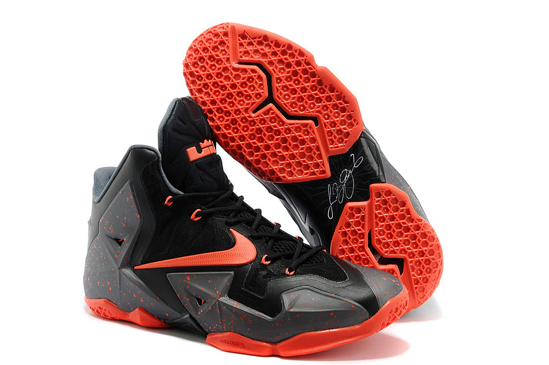 Latest Nike Lebron James 11 Shoes Black Red - Click Image to Close