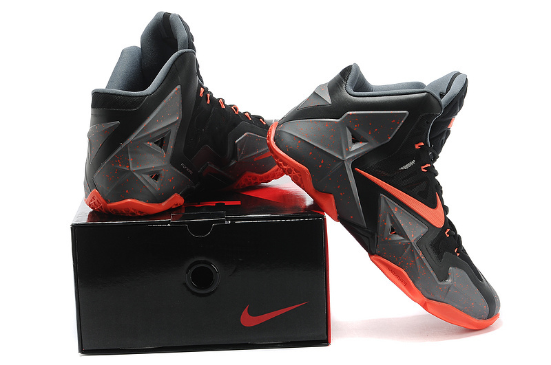 Latest Nike Lebron James 11 Shoes Black Red - Click Image to Close