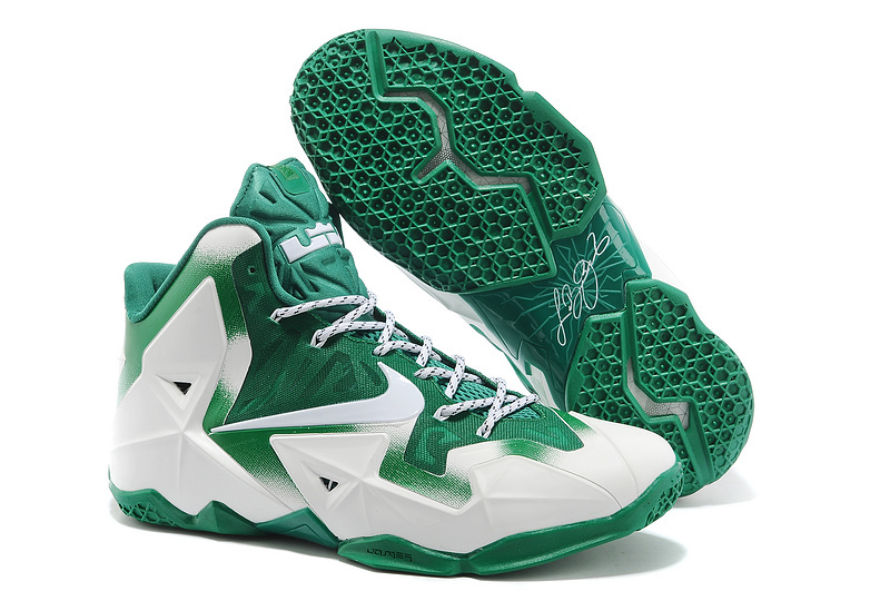 Latest Nike Lebron James 11 Shoes White Green