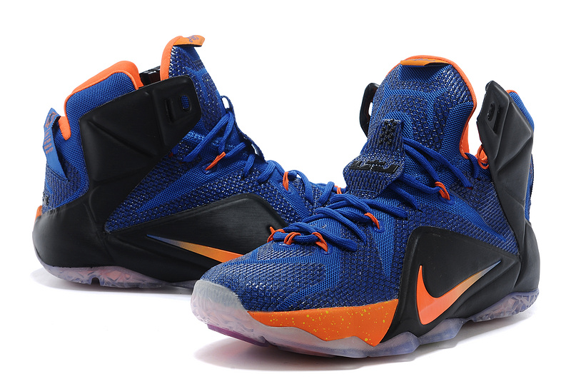 Nike Lebron James 12 Blue Black Orange Basketball Shoes