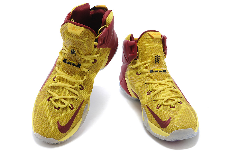 Nike Lebron James 12 Blue Yellow Wine Red Basketball Shoes - Click Image to Close