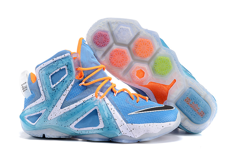 Nike Lebron 12 Elite Bbay Blue Orange Shoes - Click Image to Close