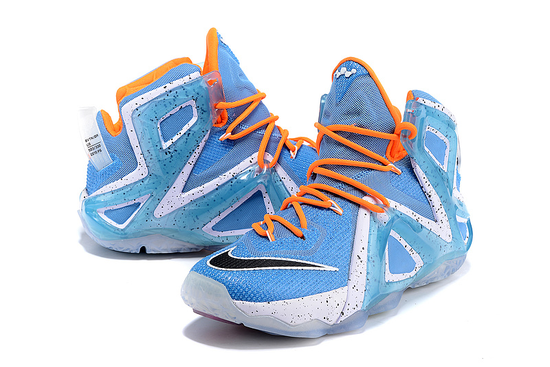 Nike Lebron 12 Elite Bbay Blue Orange Shoes - Click Image to Close