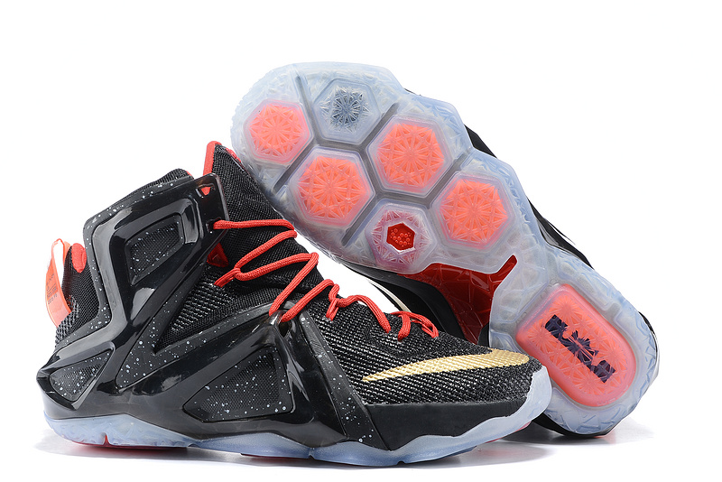 Nike Lebron 12 Elite Black Red Gold Shoes