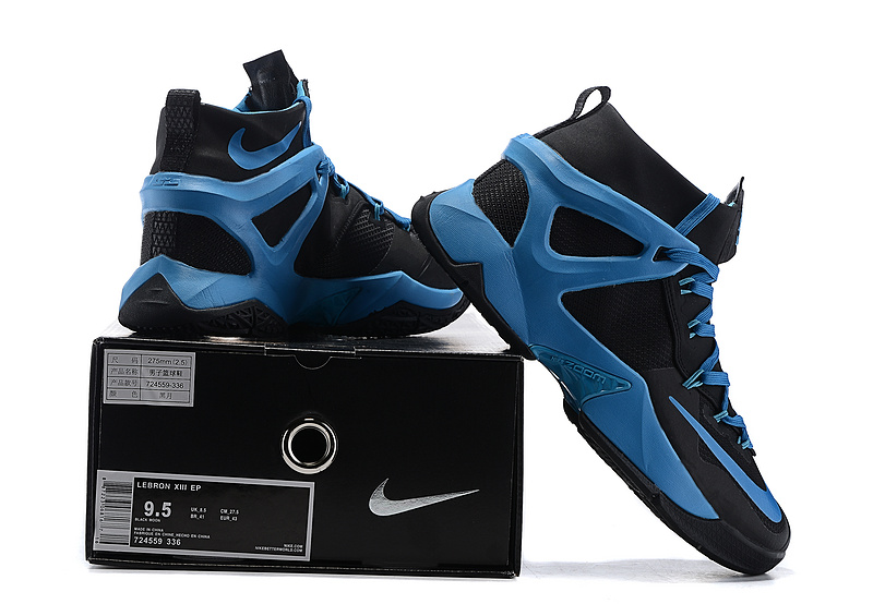 Nike Lebron 13 Black Blue Basketball Shoes - Click Image to Close