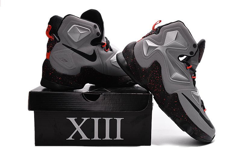 Nike Lebron 13 Fdrill Grey Black Red Shoes - Click Image to Close