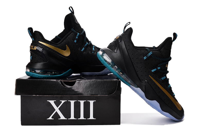 Nike Lebron 13 Low Black Blue Gold Shoes