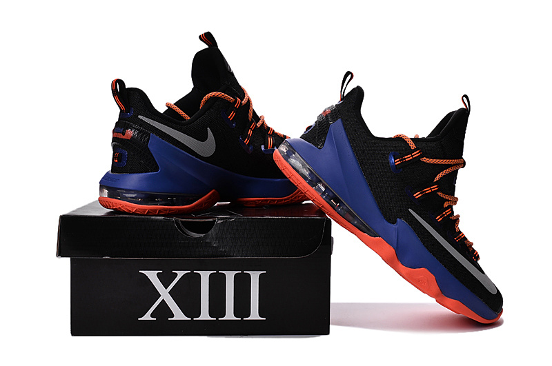 Nike Lebron 13 Low Black Blue Orange Shoes - Click Image to Close
