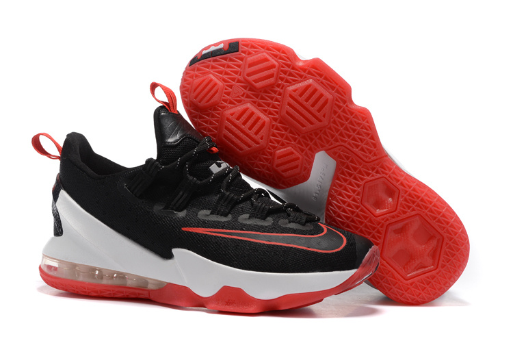 Nike Lebron 13 Low Black Red White Shoes