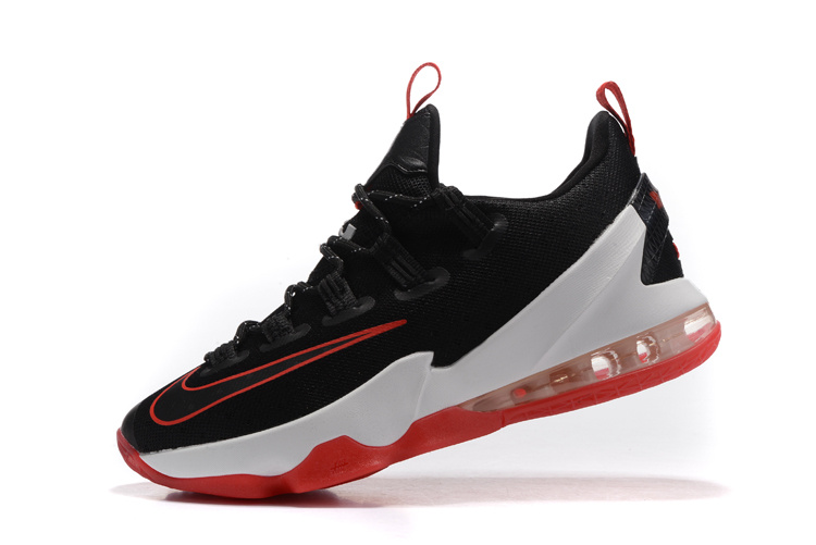 Nike Lebron 13 Low Black Red White Shoes - Click Image to Close