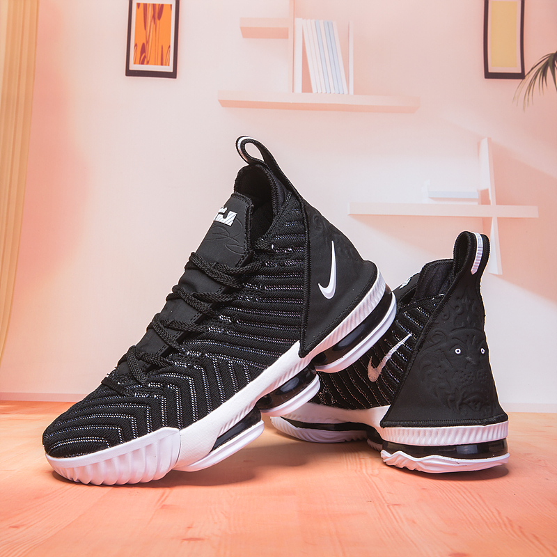 Nike Lebron 16 Black White Basketball Shoes - Click Image to Close