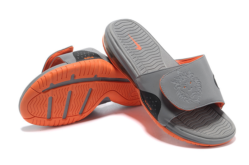 Nike Lebron James Hydro 9 Grey Orange Sandal - Click Image to Close