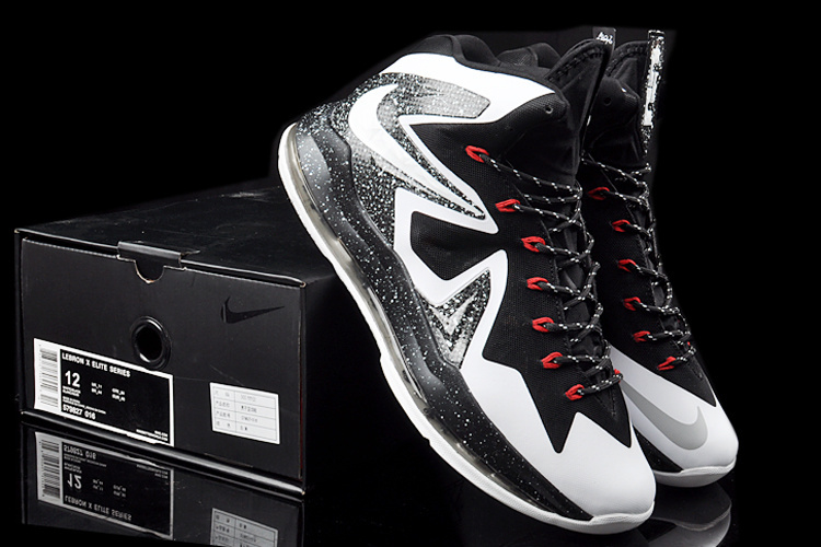 Nike Lebron James 10 Shoes Elite Black White Red