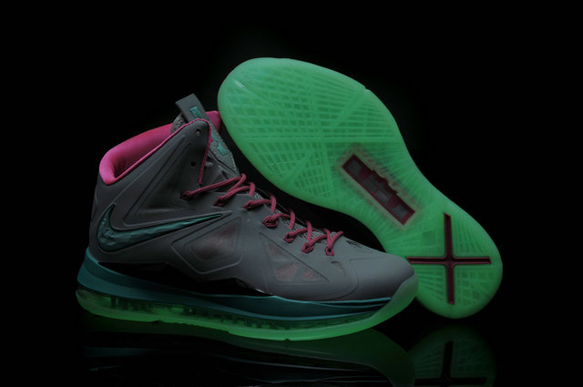 Lebron James 10 Midnight Shoes Grey Blue Pink