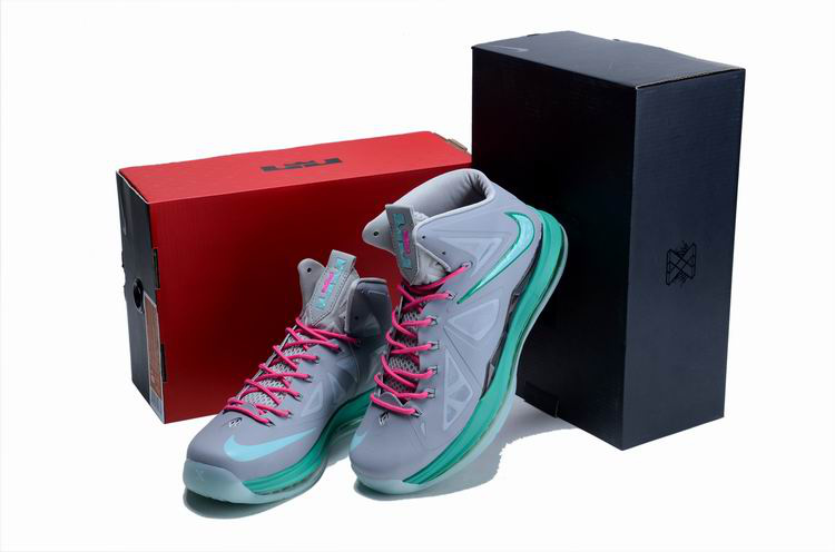 Lebron James 10 Midnight Shoes Grey Green - Click Image to Close