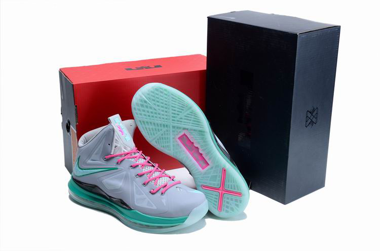 Lebron James 10 Midnight Shoes Grey Green - Click Image to Close