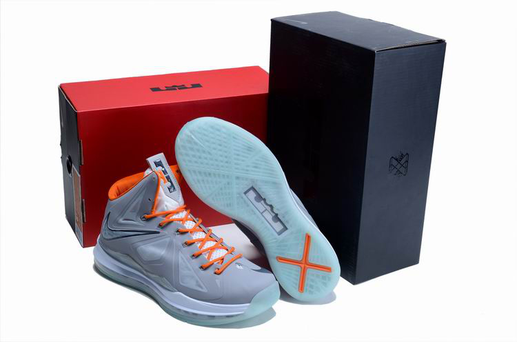 Lebron James 10 Midnight Shoes Grey White - Click Image to Close