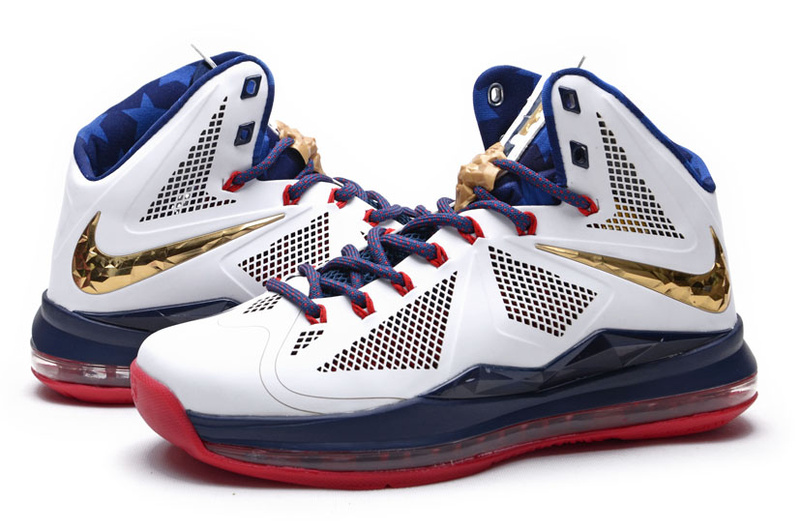 Lebron James 10 Midnight White Blue Red