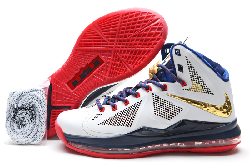 Lebron James 10 Midnight White Blue Red