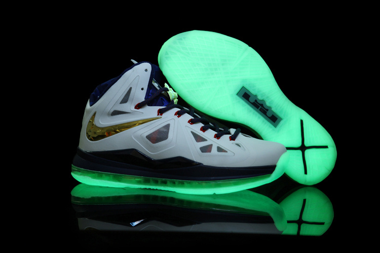 Lebron James 10 Midnight Shoes White Dark Blue