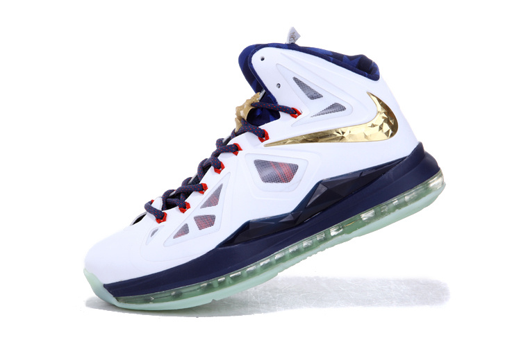 Lebron James 10 Midnight Shoes White Dark Blue