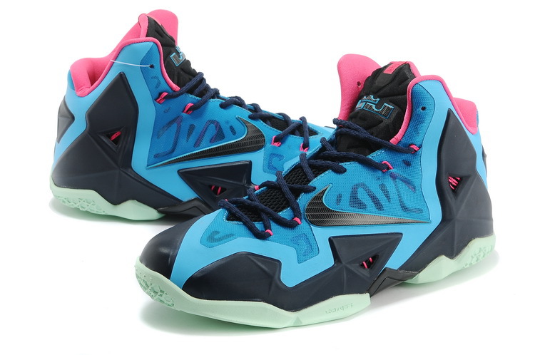 Nike Lebron James 11 Shoes Black Blue Pink - Click Image to Close