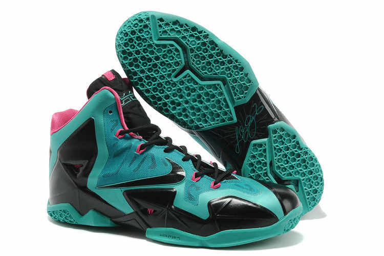 Lebron James 11 Black Green Pink Basketball Shoes