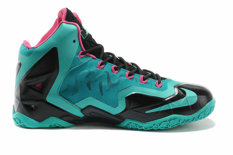 Lebron James 11 Black Green Pink Basketball Shoes