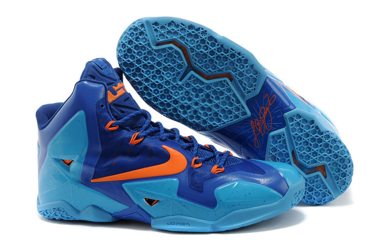 Lebron James 11 Blue Orange Shoes