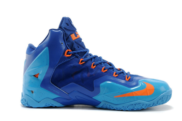 Lebron James 11 Blue Orange Shoes - Click Image to Close