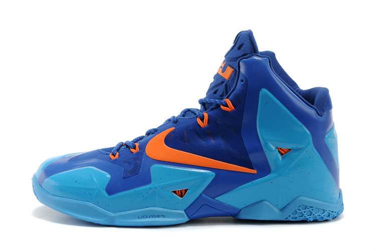 Lebron James 11 Blue Orange Shoes - Click Image to Close