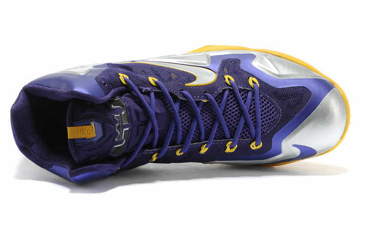 Lebron James 11 Blue Silver Yellow Basketball Shoes - Click Image to Close